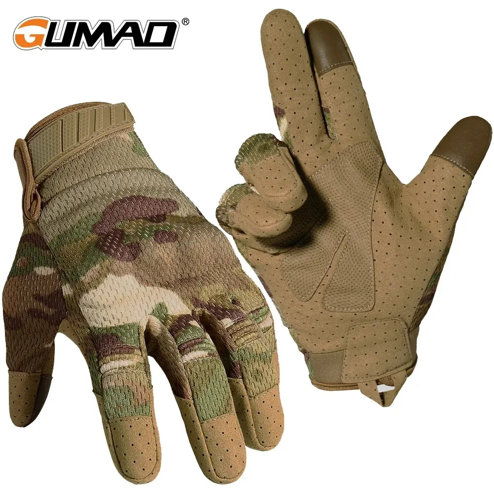 Outdoor Hunting Bike - Gants moulants à écran tactile camouflage,