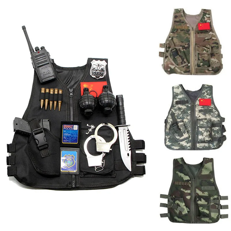 Hunting Outdoor Boys - Gilet tactique d'extérieur pour enfants, Camouflage