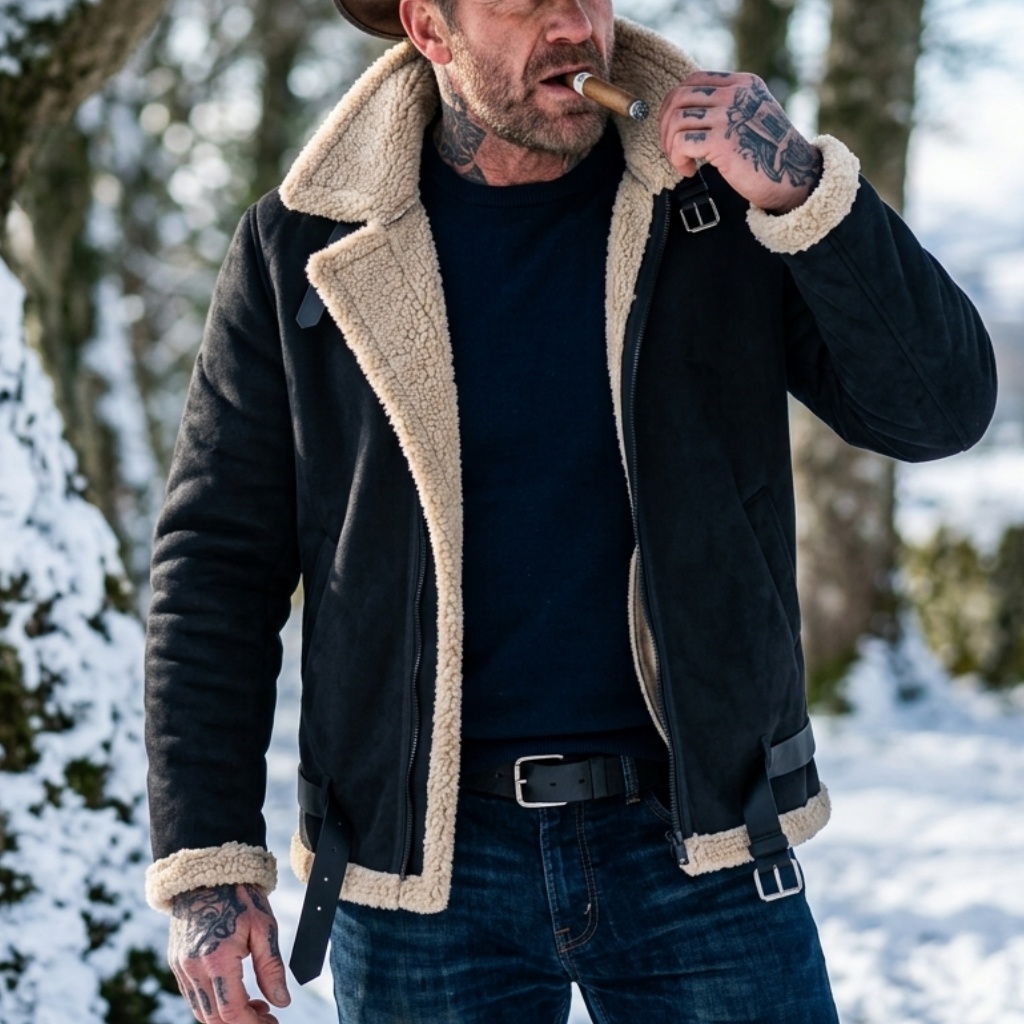 Men'S Outdoor Hunting Jacket - Veste d'hiver pour homme en faux
