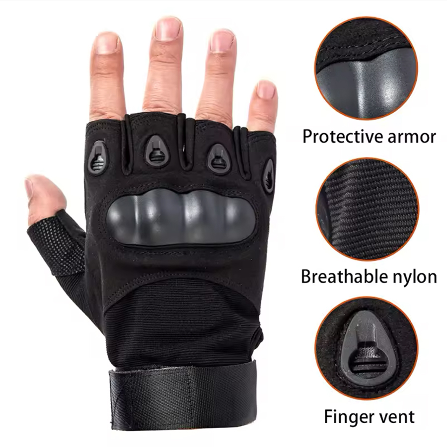 Outdoor Hunting Names - Gants tactiques demi-doigt pour hommes, militaires