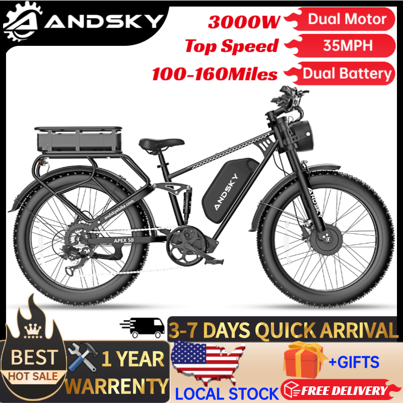 Outdoor Hunting Electric Bike - Vélo électrique tout-terrain ANDSKY Apex50 AWD