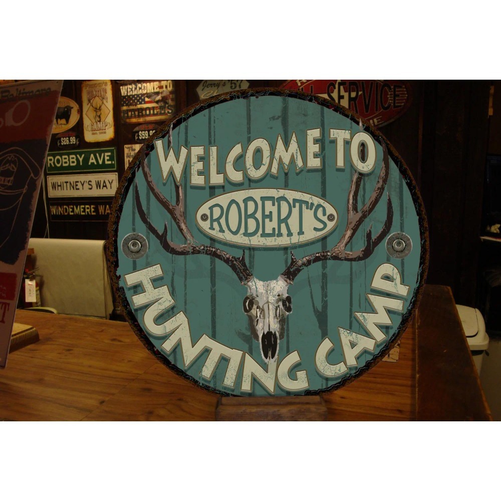 Plaque métallique ronde person - Outdoor Hunting Names avis et prix
