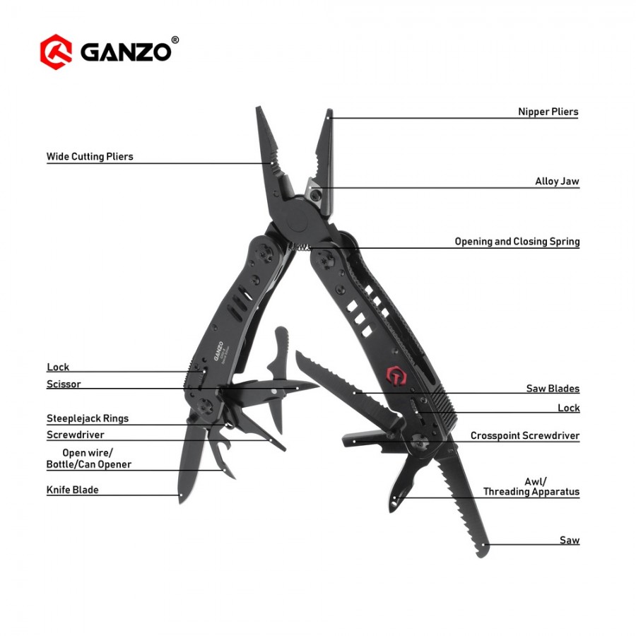 Ganzo G302 G302-H G302-B pince - Knife Hunting Fixed Blade avis et prix